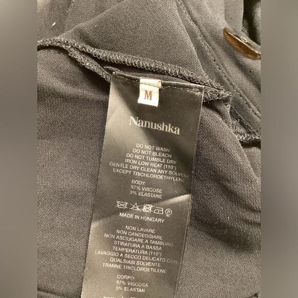 Nanushka Long Sleeve Black Button-Down Shirt Women’s Size M - Picture 13 of 13